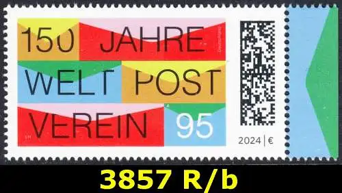 BUND 2024 Michel-# 3857 postfrisch EINZELMARKE RAND rechts (b)