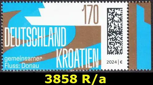 BUND 2024 Michel-# 3858 postfrisch EINZELMARKE RAND rechts (a)