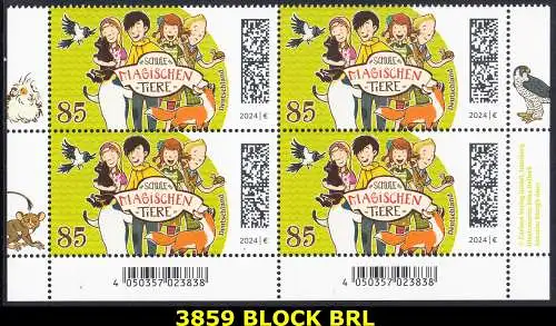 BUND 2024 Michel-# 3859 postfrisch BLOCK ECKRÄNDER unten rechts & links