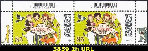 BUND 2024 Michel-# 3859 postfrisch horiz.PAAR ECKRÄNDER oben rechts & links