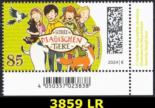 BUND 2024 Michel-# 3859 postfrisch EINZELMARKE ECKRAND unten rechts