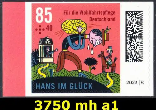 BUND 2023 Michel-# 3750 postfrisch EINZELMARKE aus Folioset -selbstklebend- (a1)