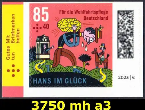 BUND 2023 Michel-# 3750 postfrisch EINZELMARKE aus Folioset -selbstklebend- (a3)