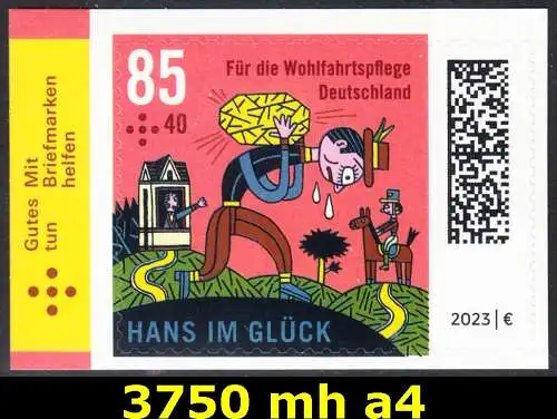 BUND 2023 Michel-# 3750 postfrisch EINZELMARKE aus Folioset -selbstklebend- (a4)