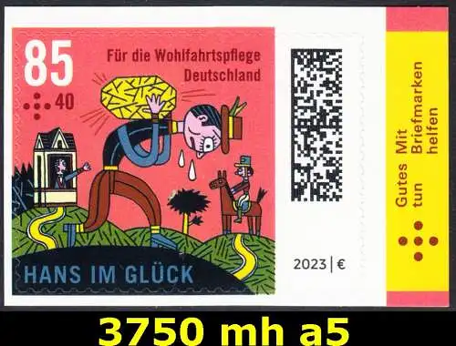 BUND 2023 Michel-# 3750 postfrisch EINZELMARKE aus Folioset -selbstklebend- (a5)