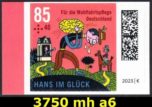 BUND 2023 Michel-# 3750 postfrisch EINZELMARKE aus Folioset -selbstklebend- (a6)