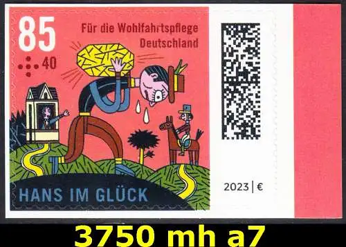 BUND 2023 Michel-# 3750 postfrisch EINZELMARKE aus Folioset -selbstklebend- (a7)