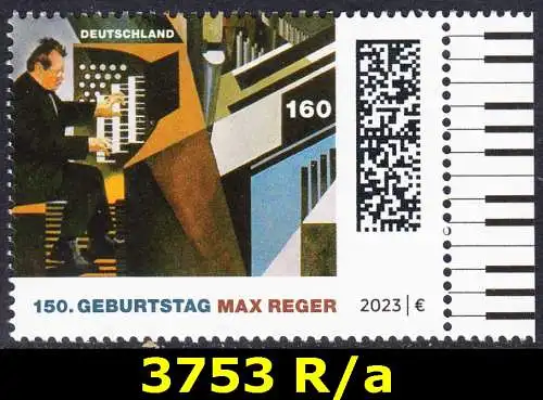 BUND 2023 Michel-# 3753 postfrisch EINZELMARKE RAND rechts (a)