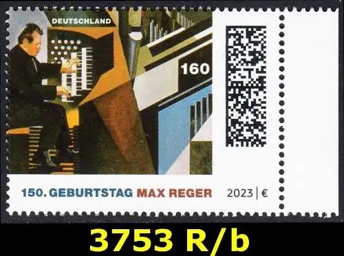 BUND 2023 Michel-# 3753 postfrisch EINZELMARKE RAND rechts (b)