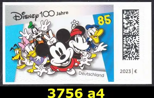 BUND 2023 Michel-# 3756 postfrisch EINZELMARKE (a4) aus Folioset (selbstklebend)