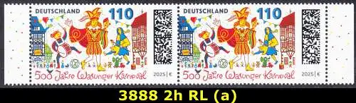 BUND 2025 Michel-# 3888 postfrisch horiz.PAAR RÄNDER rechts/links (a)