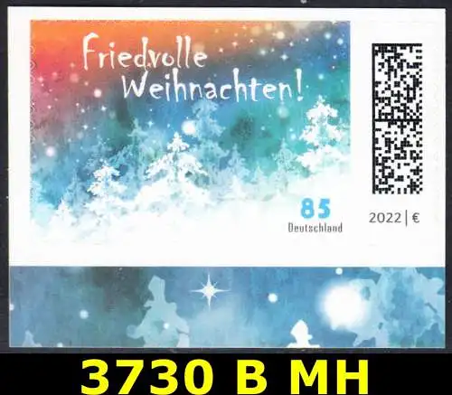 BUND 2022 Michel-# 3730 postfrisch EINZELMARKE (B) aus Folioset (selbstklebend)