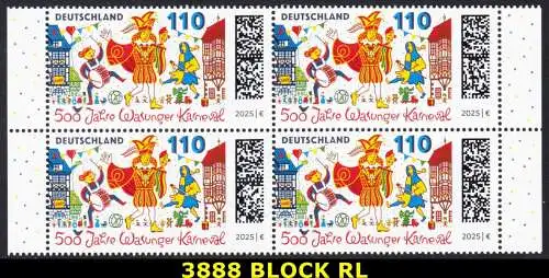 BUND 2025 Michel-# 3888 postfrisch BLOCK RÄNDER rechts/links