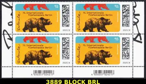 BUND 2025 Michel-# 3889 postfrisch BLOCK ECKRÄNDER unten rechts/links