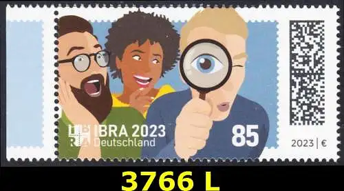 BUND 2023 Michel-# 3766 postfrisch EINZELMARKE RAND links