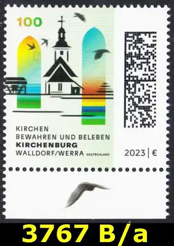 BUND 2023 Michel-# 3767 postfrisch EINZELMARKE RAND unten (a)