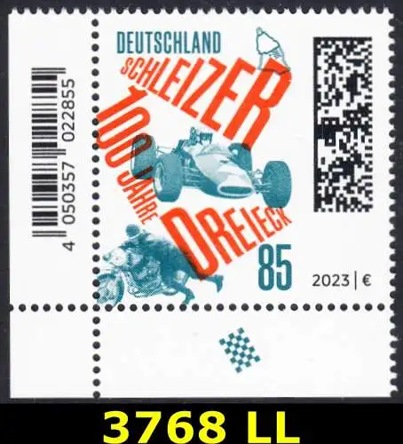 BUND 2023 Michel-# 3768 postfrisch EINZELMARKE ECKRAND unten links