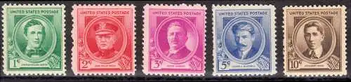 USA Michel 0480-0484 / Scott 0884-0888 postfrisch SATZ(5) EINZELMARKEN (a1) - Berühmte Amerikaner