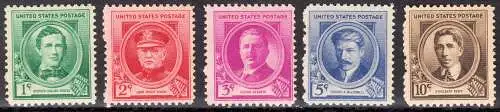 USA Michel 0480-0484 / Scott 0884-0888 postfrisch SATZ(5) EINZELMARKEN (a2) - Berühmte Amerikaner