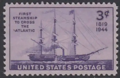 USA Michel 0526 / Scott 0923 postfrisch EINZELMARKE (a2) - 125. Jahrestag der ersten Atlantiküberquerung durch ein Dampfschiff: Raddampfer „Savannah“ 