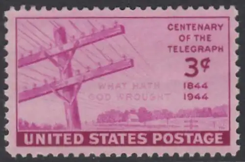 USA Michel 0527 / Scott 0924 postfrisch EINZELMARKE (a2) - 100 Jahre Telegraphenleitung Washington-Baltimore