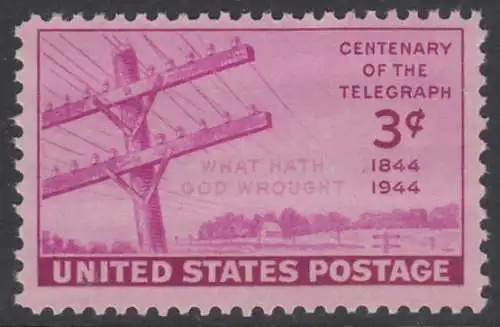 USA Michel 0527 / Scott 0924 postfrisch EINZELMARKE (a3) - 100 Jahre Telegraphenleitung Washington-Baltimore