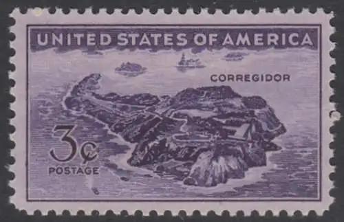 USA Michel 0528 / Scott 0925 postfrisch EINZELMARKE (a2) - Verteidigung der philippinischen Insel Corregidor