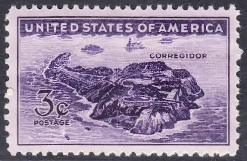 USA Michel 0528 / Scott 0925 postfrisch EINZELMARKE (a4) - Verteidigung der philippinischen Insel Corregidor