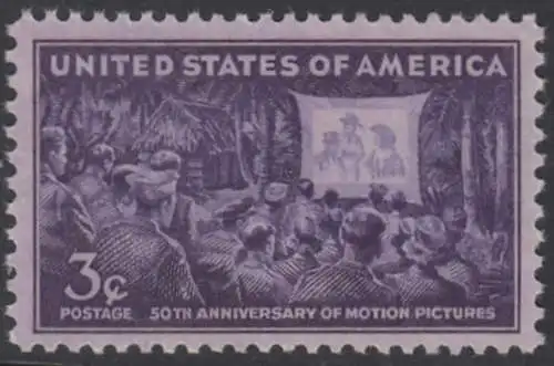 USA Michel 0531 / Scott 0926 postfrisch EINZELMARKE (a3) - 50 Jahre Kino