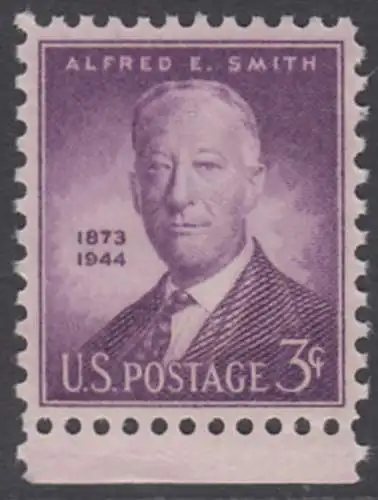 USA Michel 0542 / Scott 0937 postfrisch EINZELMARKE RAND unten (a1) - Alfred E. Smith, Politiker