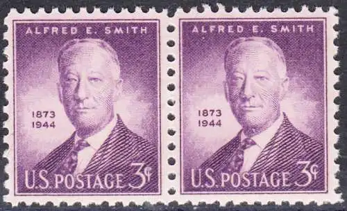 USA Michel 0542 / Scott 0937 postfrisch horiz.PAAR (a2) - Alfred E. Smith, Politiker