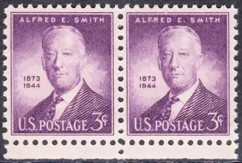 USA Michel 0542 / Scott 0937 postfrisch horiz.PAAR Ränder unten - Alfred E. Smith, Politiker