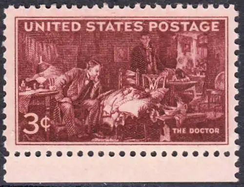 USA Michel 0558 / Scott 0949 postfrisch EINZELMARKE RAND unten - 100 Jahre Ärzte-Vereinigung