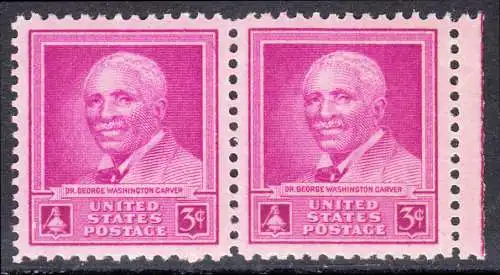 USA Michel 0565 / Scott 0953 postfrisch horiz.PAAR RAND rechts - George Washington Carver: Chemiker und Philanthrop