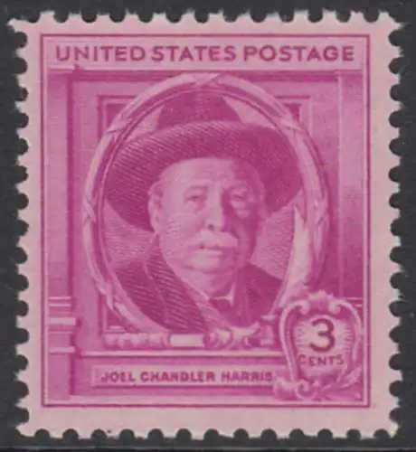 USA Michel 0593 / Scott 0980 postfrisch EINZELMARKE (a2) - 100. Geburtstag von Joel Chandler Harris; Schriftsteller, Vertreter der Local-Color-Literatur