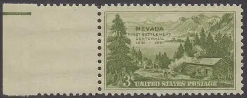 USA Michel 0617 / Scott 0999 postfrisch EINZELMARKE RAND links (a2) - 100 Jahre Besiedlung des Staates Nevada: Carson Valley (1851) 