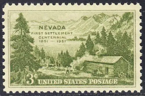USA Michel 0617 / Scott 0999 postfrisch EINZELMARKE - 100 Jahre Besiedlung des Staates Nevada: Carson Valley (1851) 