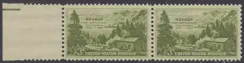 USA Michel 0617 / Scott 0999 postfrisch horiz.PAAR RAND rechts - 100 Jahre Besiedlung des Staates Nevada: Carson Valley (1851) 