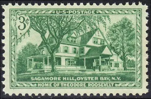 USA Michel 0643 / Scott 1023 postfrisch EINZELMARKE (a2) - Sagamore Hill, Wohnsitz von Theodore Roosevelt in Oyster Bay, NY