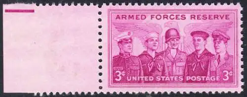 USA Michel 0687 / Scott 1067 postfrisch EINZELMARKE RAND links- Verdienste der Reservistenverbände der Streitkräfte