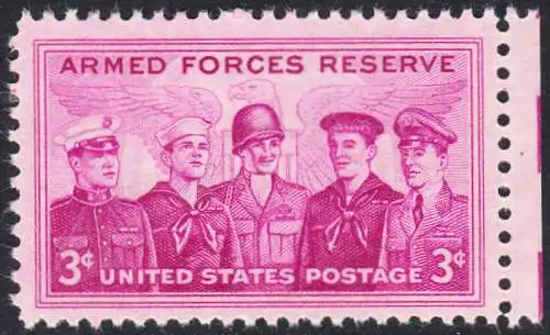 USA Michel 0687 / Scott 1067 postfrisch EINZELMARKE RAND rechts (a2) - Verdienste der Reservistenverbände der Streitkräfte