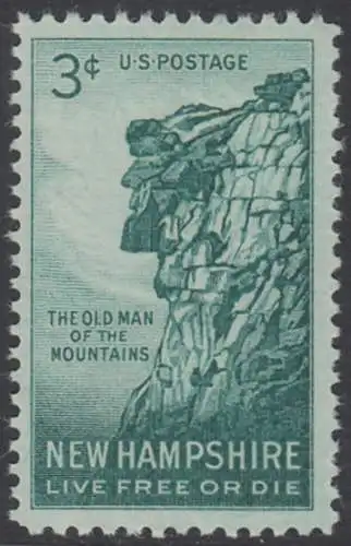 USA Michel 0689 / Scott 1068 postfrisch EINZELMARKE (a2) - 150. Jahrestag der Entdeckung der Felsformation „Old Man of the Mountain“ in New Hampshire
