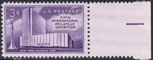 USA Michel 0698 / Scott 1076 postfrisch EINZELMARKE RAND rechts (a2) - 5. Internationale Briefmarkenausstellung FIPEX, New York, Kolumbus-Denkmal 