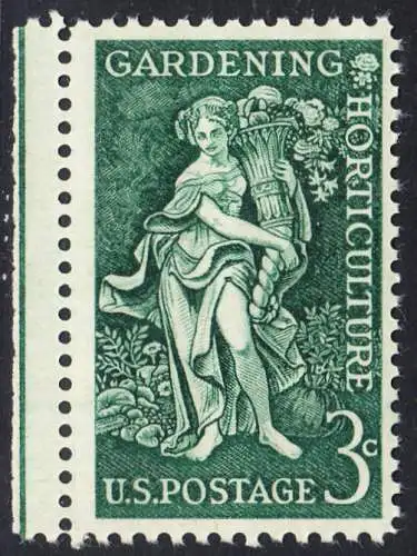 USA Michel 0723 / Scott 1100 postfrisch EINZELMARKE RAND links - Gartenbauvereine, 100. Geburtstag des Botanikers Liberty Hyde Bailey