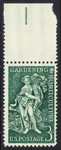 USA Michel 0723 / Scott 1100 postfrisch EINZELMARKE RAND oben - Gartenbauvereine, 100. Geburtstag des Botanikers Liberty Hyde Bailey