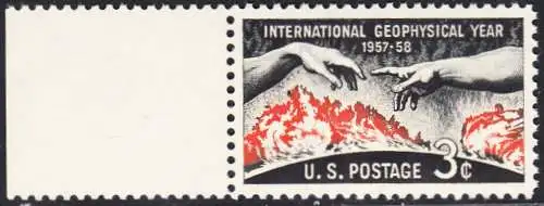 USA Michel 0727 / Scott 1107 postfrisch EINZELMARKE RAND links (a2) - Internationales Geophysikalisches Jahr 1957/1958