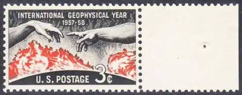 USA Michel 0727 / Scott 1107 postfrisch EINZELMARKE RAND rechts (a2) - Internationales Geophysikalisches Jahr 1957/1958