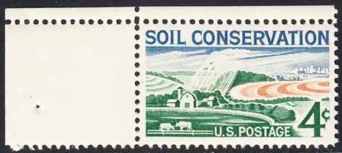 USA Michel 0758 / Scott 1133 postfrisch EINZELMARKE ECKRAND oben links - Erhaltung des Agrarlandes, Farm