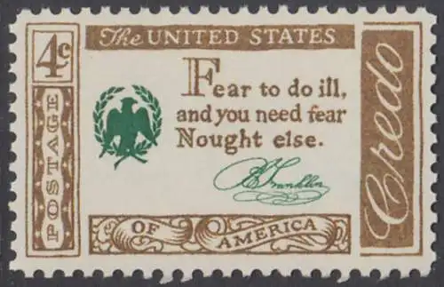 USA Michel 0767 / Scott 1140 postfrisch EINZELMARKE (a3) - Amerikanisches Credo mit Aussprüchen berühmter Amerikaner (Benjamin Franklin)