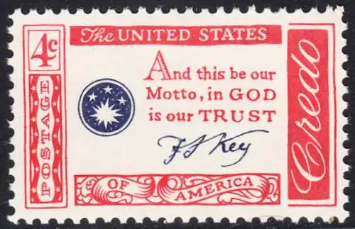 USA Michel 0769 / Scott 1142 postfrisch EINZELMARKE (a2) - Amerikanisches Credo mit Aussprüchen berühmter Amerikaner (Francis Scott Key)